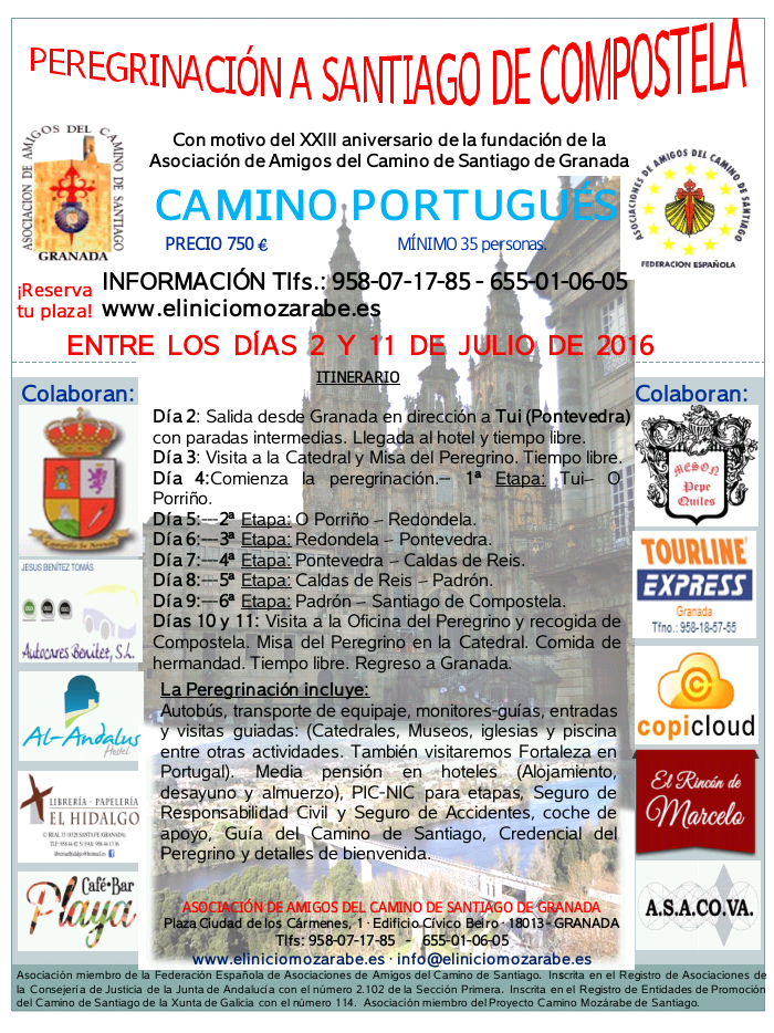 Cartel web Peregrinación Camino Portugués 2016